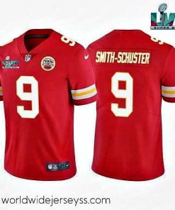 Exceptionally fashioned Toddler Kansas City Chiefs 9 JuJu Smith Schuster Red Super Bowl LVII Patch Vapor Untouchable Limited Stitched Jersey