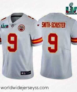 Exceptionally fashioned Toddler Kansas City Chiefs 9 JuJu Smith Schuster White Super Bowl LVII Patch Vapor Untouchable Limited Stitched Jersey