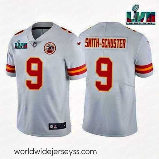 Exceptionally fashioned Toddler Kansas City Chiefs 9 JuJu Smith Schuster White Super Bowl LVII Patch Vapor Untouchable Limited Stitched Jersey