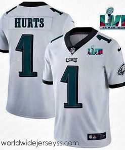 Marvelously styled Toddler Philadelphia Eagles 1 Jalen Hurts White Super Bowl LVII Patch Vapor Untouchable Limited Stitched Jersey
