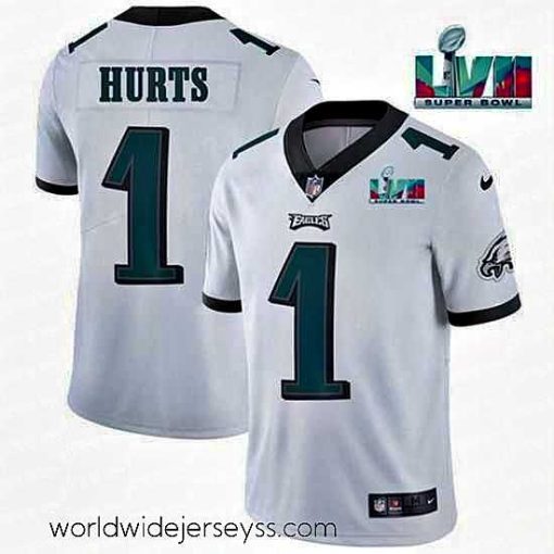 Marvelously styled Toddler Philadelphia Eagles 1 Jalen Hurts White Super Bowl LVII Patch Vapor Untouchable Limited Stitched Jersey