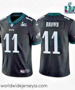 Finely crafted Toddler Philadelphia Eagles 11 A J  Brown Black Super Bowl LVII Patch Vapor Untouchable Limited Stitched Jersey