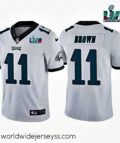 Finely crafted Toddler Philadelphia Eagles 11 A J  Brown White Super Bowl LVII Patch Vapor Untouchable Limited Stitched Jersey