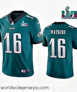 Marvelously styled Toddler Philadelphia Eagles 16 Quez Watkins Green Super Bowl LVII Vapor Untouchable Limited Stitched Jersey