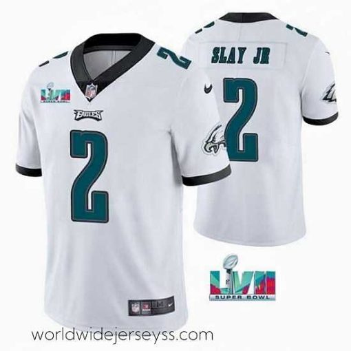 Finely crafted Toddler Philadelphia Eagles 2 Darius Slay JR White Super Bowl LVII Patch Vapor Untouchable Limited Stitched Jersey