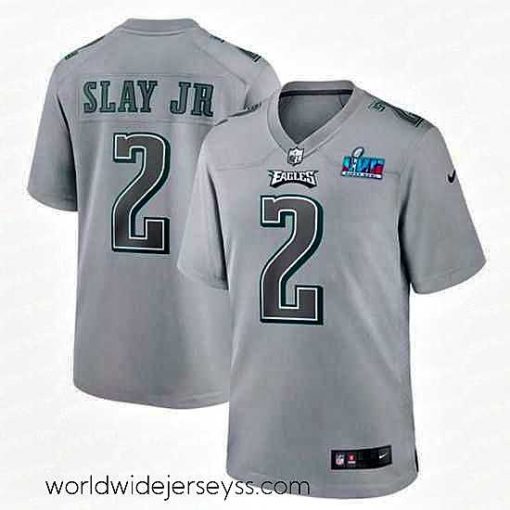 Finely crafted Toddler Philadelphia Eagles 2 Darius Slay Jr  Grey Super Bowl LVII Patch Atmosphere Fashion Stitched Game Jersey