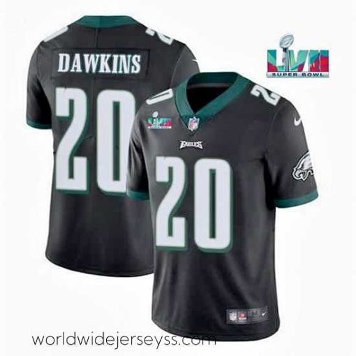 Exquisitely designed Toddler Philadelphia Eagles 20 Brian Dawkins Black Super Bowl LVII Patch Vapor Untouchable Limited Stitched Jersey