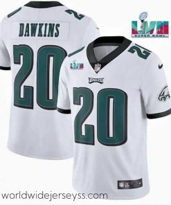 Marvelously styled Toddler Philadelphia Eagles 20 Brian Dawkins White Super Bowl LVII Patch Vapor Untouchable Limited Stitched Jersey