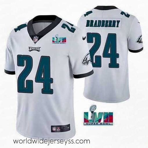Marvelously styled Toddler Philadelphia Eagles 24 James Bradberry White Super Bowl LVII Vapor Untouchable Limited Stitched Jersey