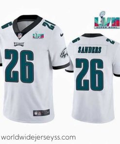 Marvelously styled Toddler Philadelphia Eagles 26 Miles Sanders White Super Bowl LVII Patch Vapor Untouchable Limited Stitched Jersey