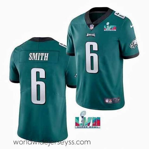 Marvelously styled Toddler Philadelphia Eagles 6 DeVonta Smith Green Super Bowl LVII Patch Vapor Untouchable Limited Stitched Jersey