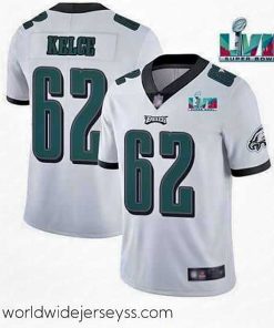 Exceptionally fashioned Toddler Philadelphia Eagles 62 Jason Kelce White Super Bowl LVII Patch Vapor Untouchable Limited Stitched Jersey
