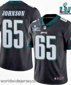 Marvelously styled Toddler Philadelphia Eagles 65 Lane Johnson Black Super Bowl LVII Patch Vapor Untouchable Limited Stitched Jersey