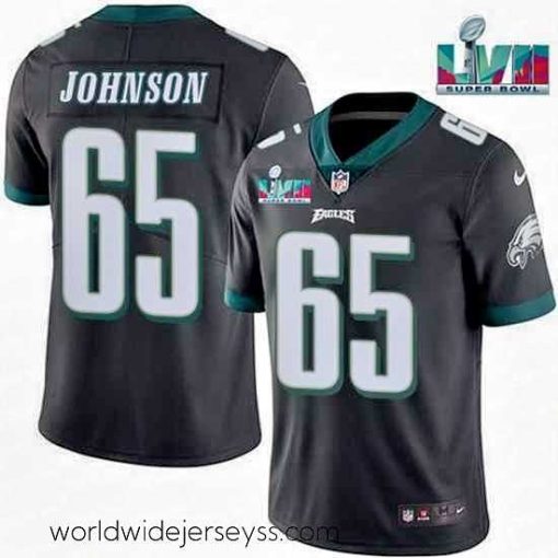 Marvelously styled Toddler Philadelphia Eagles 65 Lane Johnson Black Super Bowl LVII Patch Vapor Untouchable Limited Stitched Jersey