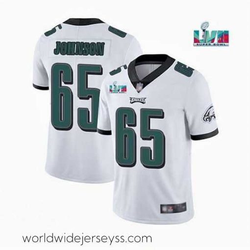 Finely crafted Toddler Philadelphia Eagles 65 Lane Johnson White Super Bowl LVII Patch Vapor Untouchable Limited Stitched Jersey
