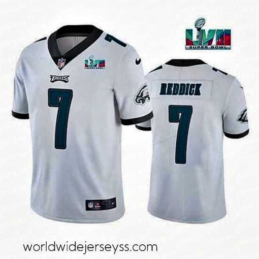 Superbly made Toddler Philadelphia Eagles 7 Haason Reddick White Super Bowl LVII Patch Vapor Untouchable Limited Stitched Jersey