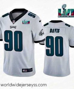 Finely crafted Toddler Philadelphia Eagles 90 Jordan Davis White Super Bowl LVII Patch Vapor Untouchable Limited Stitched Jersey