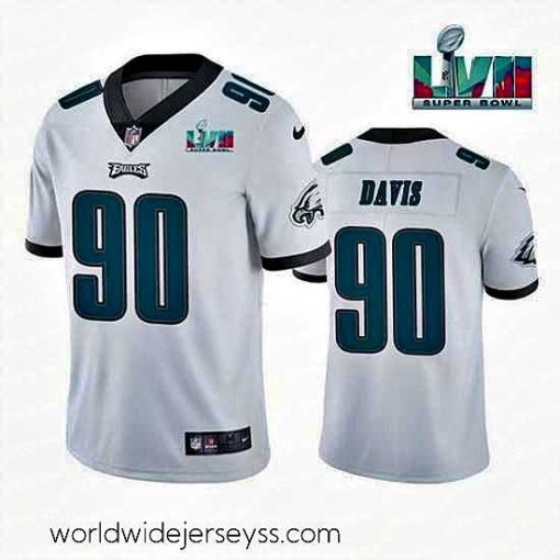 Finely crafted Toddler Philadelphia Eagles 90 Jordan Davis White Super Bowl LVII Patch Vapor Untouchable Limited Stitched Jersey