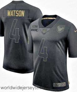 Marvelously styled Men's Houston Texans #4 Deshaun Watson Black Nike 2020 Salute To Service Limited Jersey