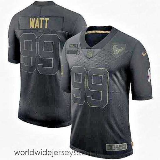 Superbly made Men's Houston Texans #99 J.J. Watt Black Nike 2020 Salute To Service Limited Jersey