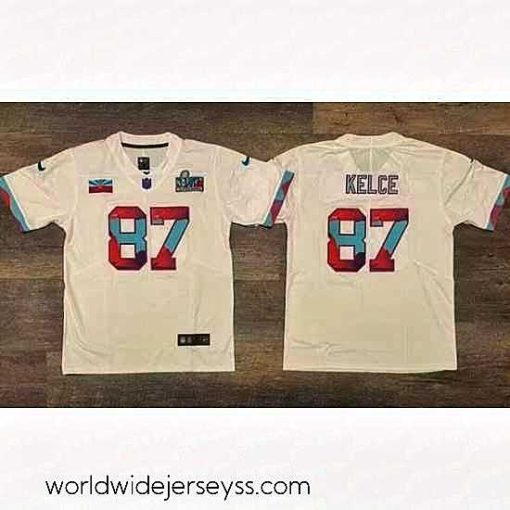 Exceptionally fashioned Men's Kansas City Chiefs #87 Travis Kelce White Super Bowl LVII Patch Vapor Untouchable Limited Stitched Jersey