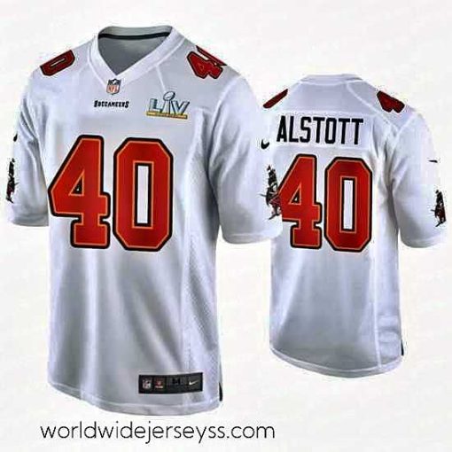 Marvelously styled Mike Alstott Buccaneers White Super Bowl Lv Game Fashion Jersey