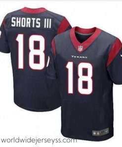 Finely crafted New Houston Texans 18# Cecil Shorts III Navy Blue Team Color Stitched NFL Elite jersey