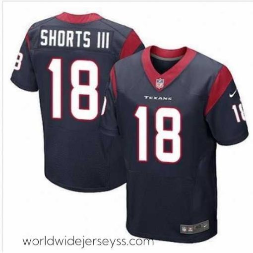 Finely crafted New Houston Texans 18# Cecil Shorts III Navy Blue Team Color Stitched NFL Elite jersey