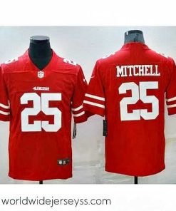 Exquisitely designed Nike 49ers 25 Elijah Mitchell Red Vapor Limited Jersey