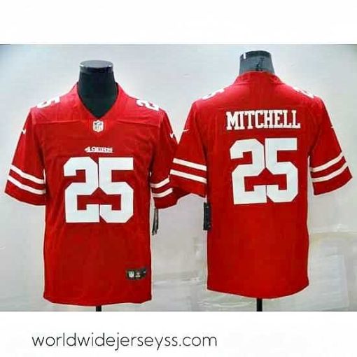Exquisitely designed Nike 49ers 25 Elijah Mitchell Red Vapor Limited Jersey
