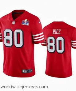 Superbly made Nike 49ers 80 Jerry Rice Red Rush Stitched NFL Vapor Untouchable Limited 2024 Super Bowl LVIII Jersey