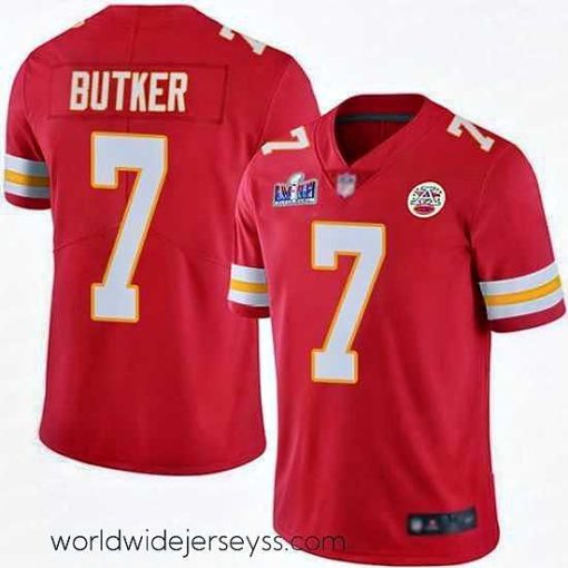 Superbly made Nike Chiefs 7 Harrison Butker Red Team Color Bound Stitched NFL Vapor Untouchable Limited 2024 Super Bowl LVIII Jersey