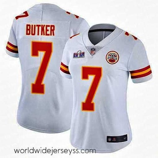 Exquisitely designed Nike Chiefs 7 Harrison Butker White Bound Stitched NFL Vapor Untouchable Limited 2024 Super Bowl LVIII Jersey
