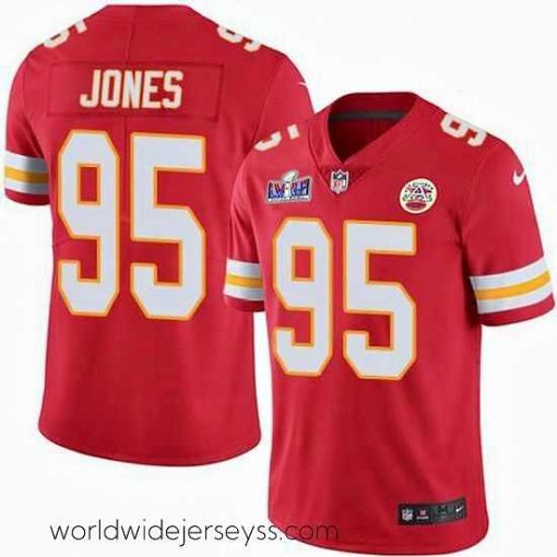 Exquisitely designed Nike Chiefs 95 Chris Jones Red Team Color Bound Stitched NFL Vapor Untouchable Limited 2024 Super Bowl LVIII Jersey