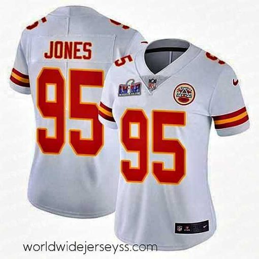 Exceptionally fashioned Nike Chiefs 95 Chris Jones White Bound Stitched NFL Vapor Untouchable Limited 2024 Super Bowl LVIII Jersey