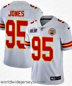 Exceptionally fashioned Nike Chiefs 95 Chris Jones White Bound Stitched NFL Vapor Untouchable Limited 2024 Super Bowl LVIII Jersey