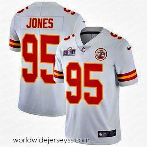 Exceptionally fashioned Nike Chiefs 95 Chris Jones White Bound Stitched NFL Vapor Untouchable Limited 2024 Super Bowl LVIII Jersey