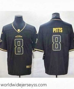 Marvelously styled Nike Falcons 8 Kyle Pitts Black Gold Vapor Untouchable Limited Jersey