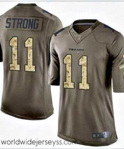 Exquisitely designed Nike Houston Texans #11 Jaelen Strong Green 27s Stitched NFL Limited Salute to Service Jersey