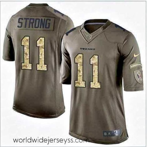 Exquisitely designed Nike Houston Texans #11 Jaelen Strong Green 27s Stitched NFL Limited Salute to Service Jersey