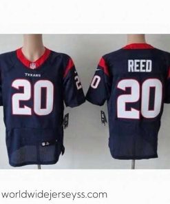 Superbly made Nike Houston Texans 20 Ed Reed Blue Elite NFL Jersey