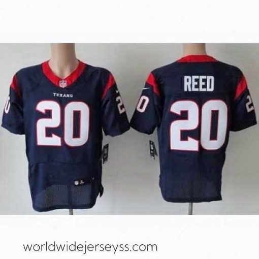 Superbly made Nike Houston Texans 20 Ed Reed Blue Elite NFL Jersey