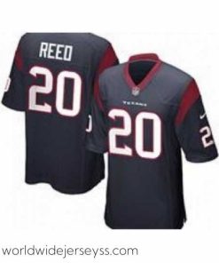 Finely crafted Nike Houston Texans 20 Ed Reed Blue Game NFL Jersey
