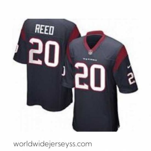 Finely crafted Nike Houston Texans 20 Ed Reed Blue Game NFL Jersey
