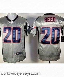 Superbly made Nike Houston Texans 20 Ed Reed Grey Elite Shadow NFL Jersey
