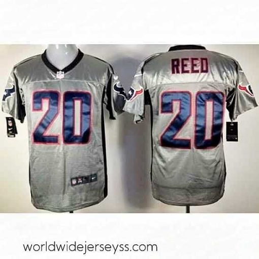 Superbly made Nike Houston Texans 20 Ed Reed Grey Elite Shadow NFL Jersey