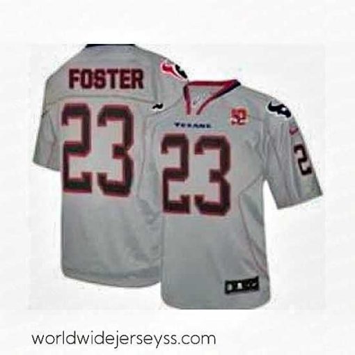Exquisitely designed Nike Houston Texans 23 Arian Foster Grey Elite W 10th Patch NFL Jersey