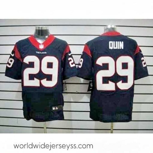 Superbly made Nike Houston Texans 29 Glover Quin Blue Elite NFL Jersey