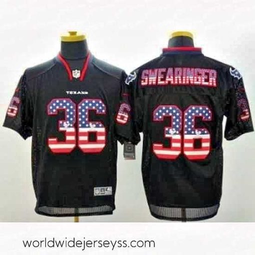 Exceptionally fashioned Nike Houston Texans 36 D.J. Swearinger Black Elite USA Flag Fashion NFL Jersey