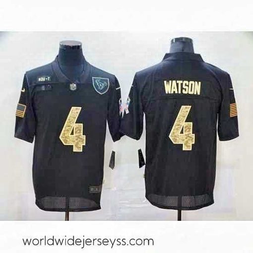 Exquisitely designed Nike Houston Texans 4 Deshaun Watson Black Camo 2020 Salute To Service Limited Jersey